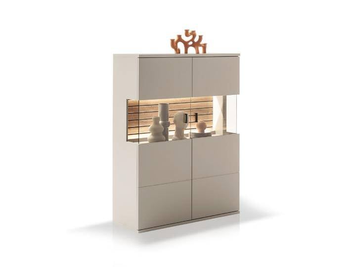 LUZERN Highboard II, Material Dekorspanplatte, basaltfarbig / von Möbel-Eins