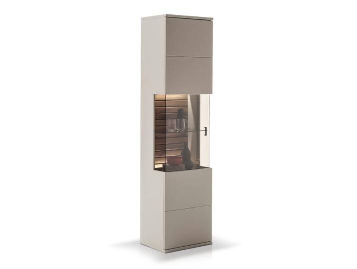 LUZERN Vitrine, Material Dekorspanplatte, basaltfarbig / von Möbel-Eins