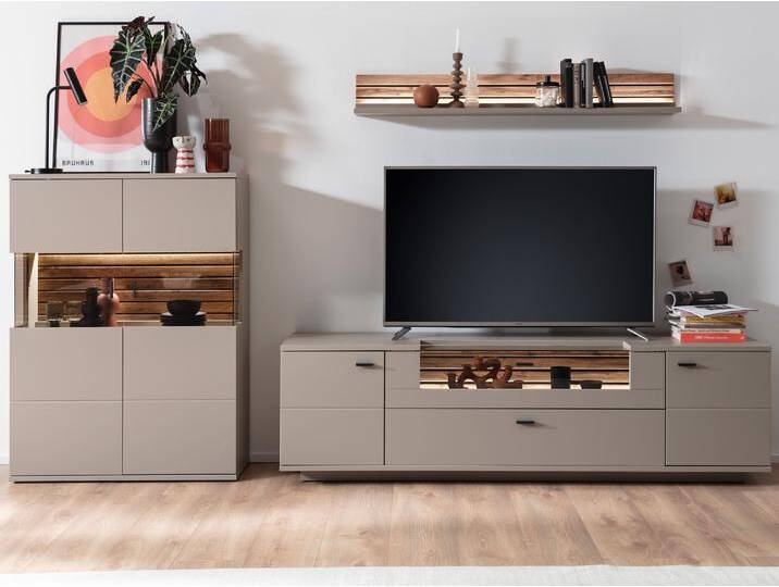 LUZERN Wohnwand, Material Dekorspanplatte, basaltfarbig / LUZERN Wohnwand, Material Dekorspanplatte, basaltfarbig / von Möbel-Eins