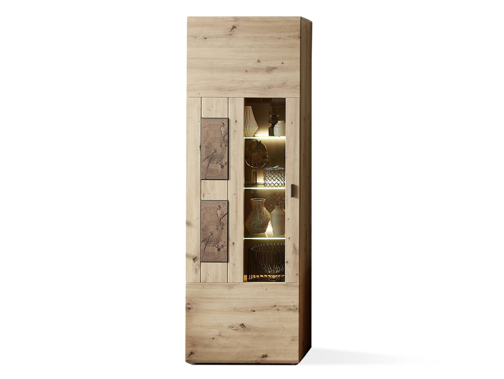 MANCHEGO Vitrine II, Material MDF, Artisan eichefarbig von Möbel-Eins