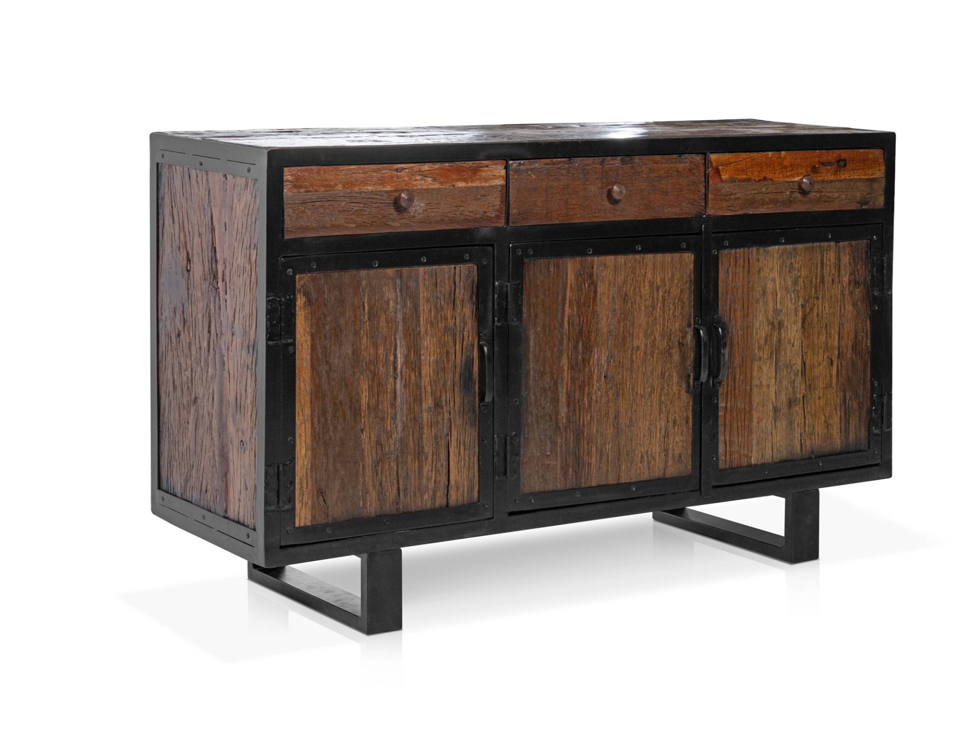 MATISO Sideboard, Material Recyclingholz, Kufenbeine schwarz von Möbel-Eins