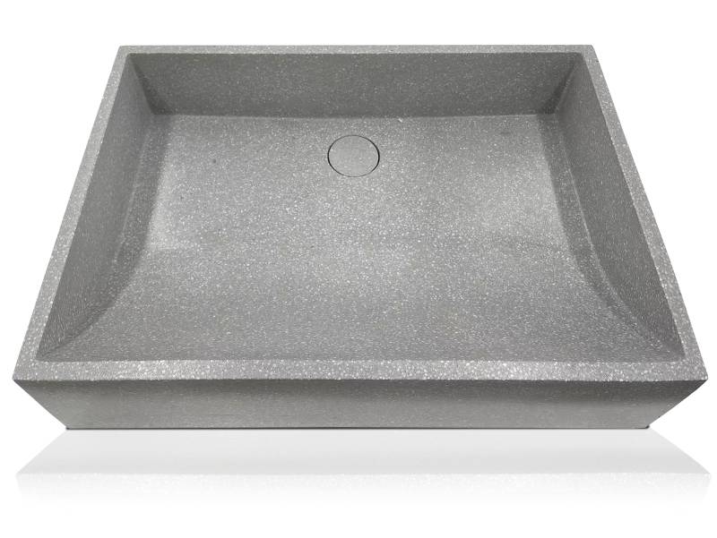 MINOS Aufsatzwaschbecken, Material Terrazzo, rechteckig von Möbel-Eins