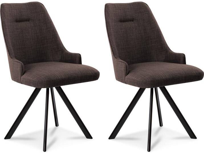 MIRINDA 2er SET Schalenstühle, Gestell Eisen schwarz, mit MIRINDA 2er SET Schalenstühle, Gestell Eisen schwarz, mit von Möbel-Eins
