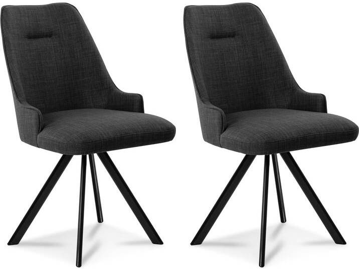 MIRINDA 2er SET Schalenstühle, Gestell Eisen schwarz, mit MIRINDA 2er SET Schalenstühle, Gestell Eisen schwarz, mit von Möbel-Eins