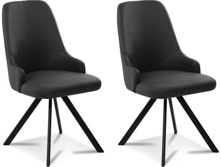 MIRINDA 2er SET Schalenstühle, Gestell Eisen schwarz, ohne von Möbel-Eins