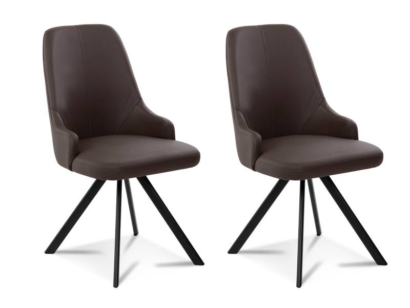 MIRINDA 2er SET Schalenstühle, Gestell Eisen schwarz von Möbel-Eins