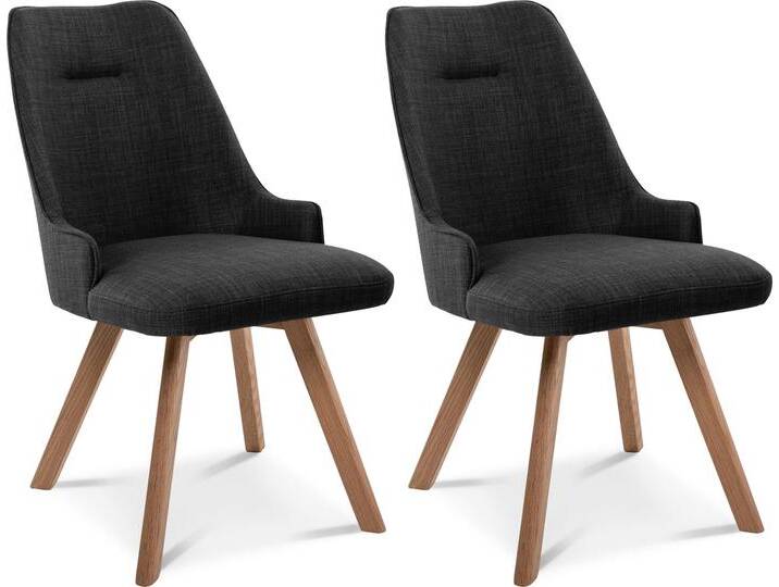 MIRINDA 2er SET Schalenstühle, Gestell Massivholz, mit von Möbel-Eins