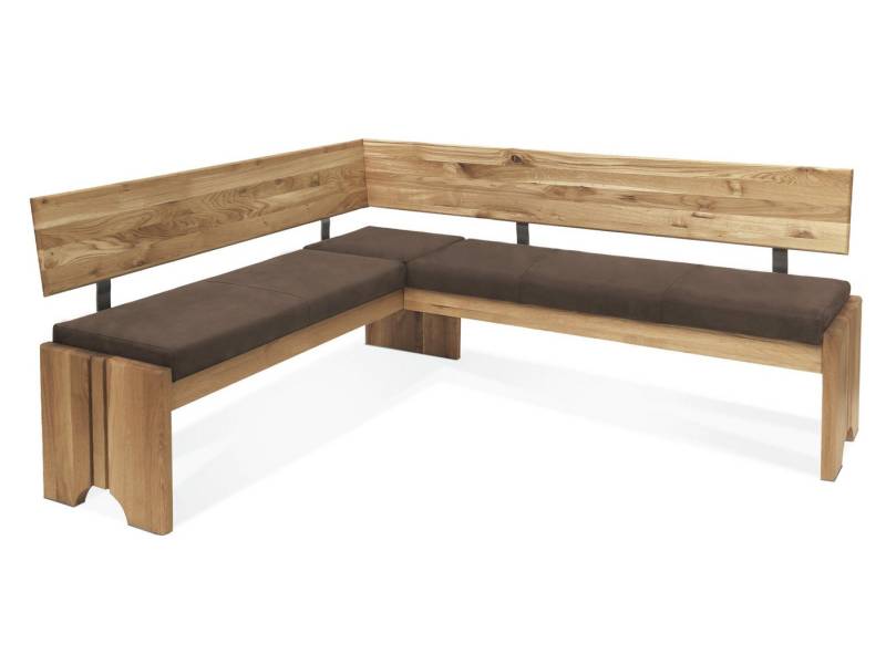 Moebel-Eins Eckbank, BERGAMO Eckbank mit Truhe aus Eiche, Material Massivholz/Bezug Mikrofaser von Moebel-Eins