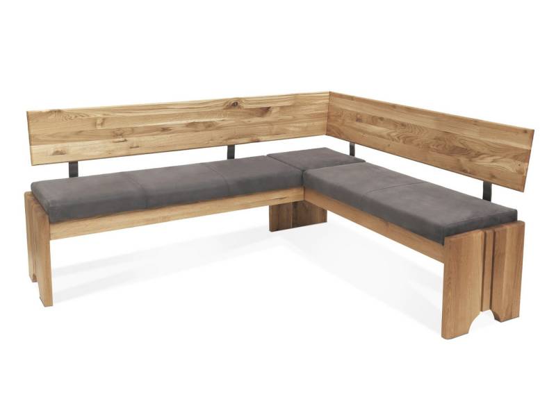 Moebel-Eins Eckbank, BERGAMO Eckbank mit Truhe aus Eiche, Material Massivholz/Bezug Mikrofaser von Moebel-Eins