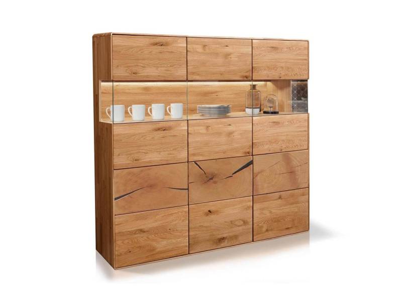 Moebel-Eins Highboard, SARRAGOSSA Highboard III, Material Massivholz, Wildeiche geölt von Moebel-Eins