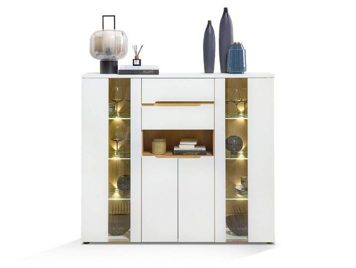 Moebel-Eins Highboard MAILAND Highboard, Material Dekorspanplatte, MAILAND Highboard, Material Dekorspanplatte, weiß Moebel-Eins Highboard MAILAND Highboard, Material Dekorspanplatte, MAILAND Highboard, Material Dekorspanplatte, weiß von Möbel-Eins