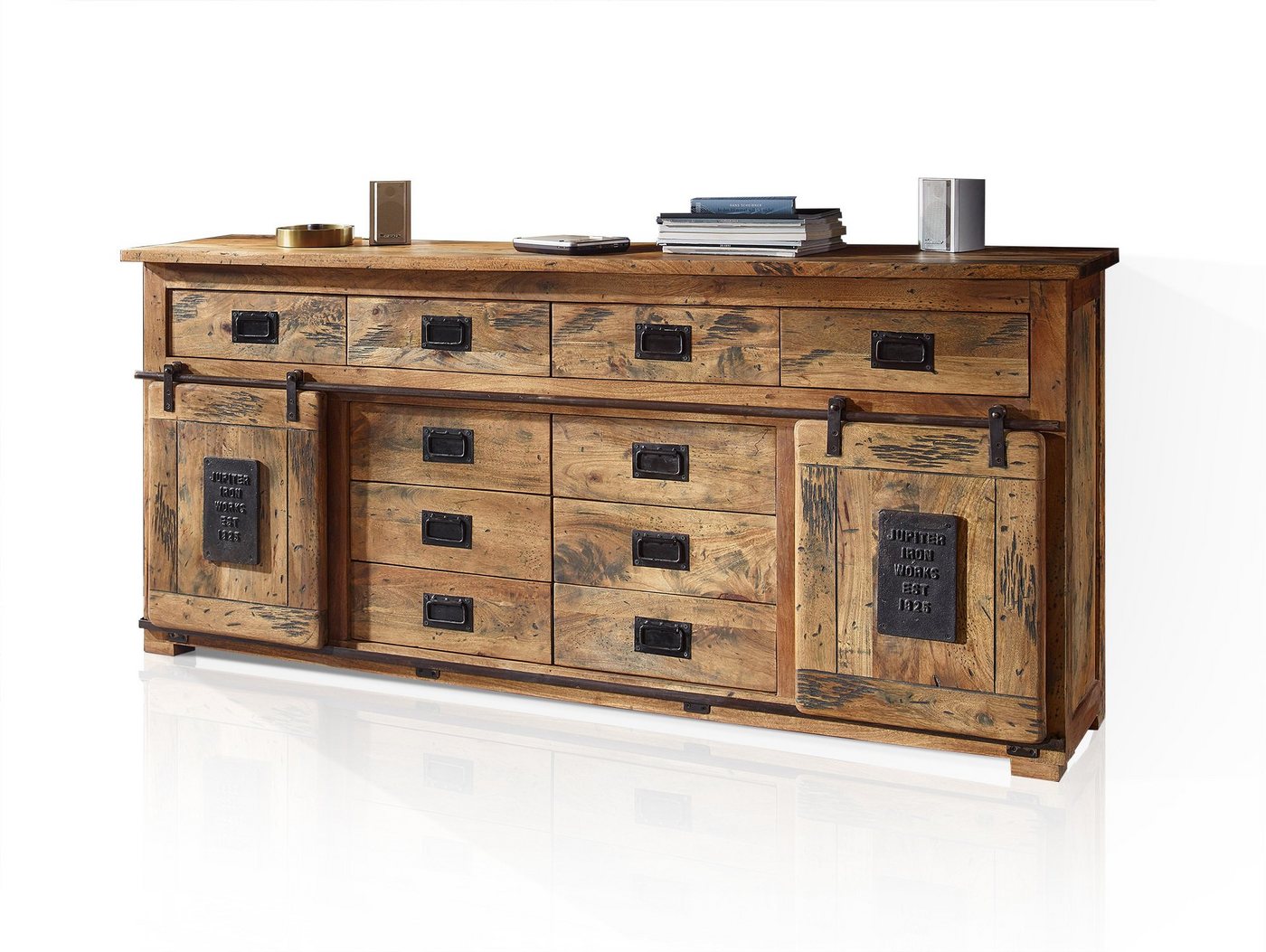 Moebel-Eins Kommode, BRISTOL Sideboard IV, Material Massivholz, Mango rustikal von Moebel-Eins