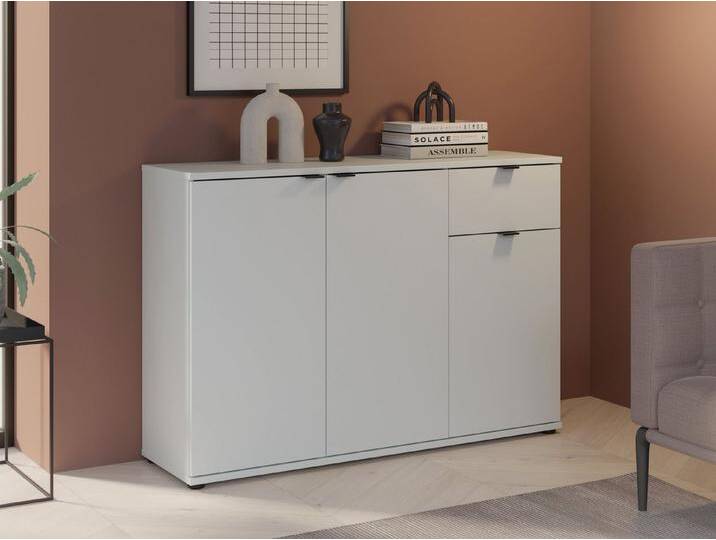 Moebel-Eins Kommode GINNY Kommode III, Material Spanplatte, GINNY Kommode III, Material Spanplatte, grau, Hellgrau Moebel-Eins Kommode GINNY Kommode III, Material Spanplatte, GINNY Kommode III, Material Spanplatte, grau, Hellgrau von Möbel-Eins