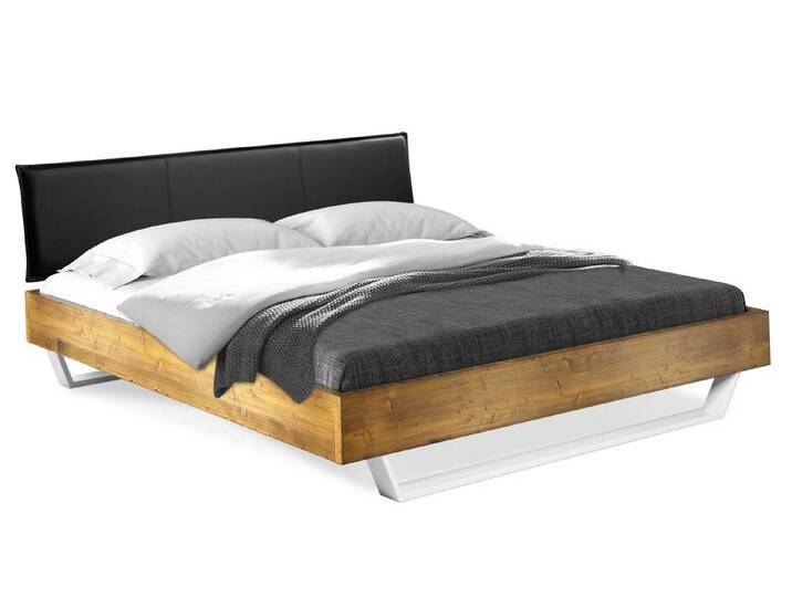 Moebel-Eins Massivholzbett, CURBY Kufenbett mit Polster-Kopfteil, Material Massivholz, rustikale Altholzoptik, Fichte, Kufen Weiß, 90 x 200 cm Moebel-Eins Massivholzbett, CURBY Kufenbett mit Polster-Kopfteil, Material Massivholz, rustikale Altholzoptik, Fichte, Kufen Weiß, 90 x 200 cm von Möbel-Eins