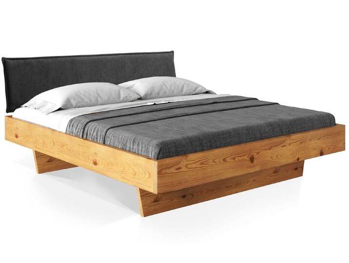 Moebel-Eins Massivholzbett, CURBY Wangenbett mit Polster-Kopfteil, Material Massivholz, rustikale Altholzoptik, Fichte gebürstet, 90 x 200 cm Moebel-Eins Massivholzbett, CURBY Wangenbett mit Polster-Kopfteil, Material Massivholz, rustikale Altholzoptik, Fichte gebürstet, 90 x 200 cm von Möbel-Eins