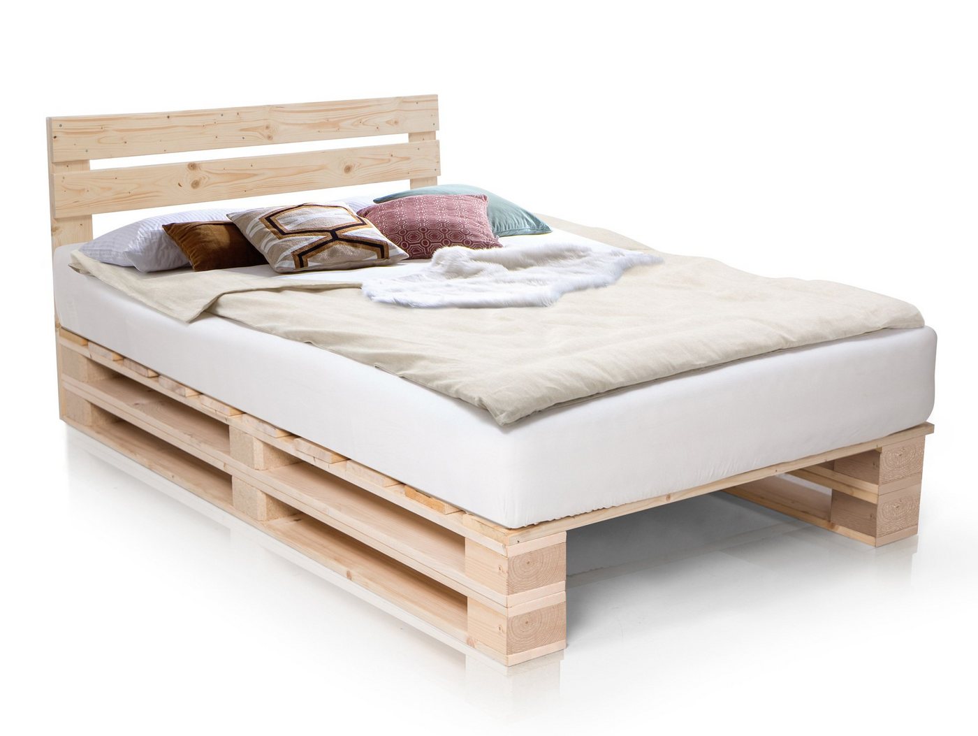 Moebel-Eins Massivholzbett, PALETTI DUO Massivholzbett / Palettenbett, inklusive Kopfteil Moebel-Eins Massivholzbett, PALETTI DUO Massivholzbett / Palettenbett, inklusive Kopfteil von Moebel-Eins