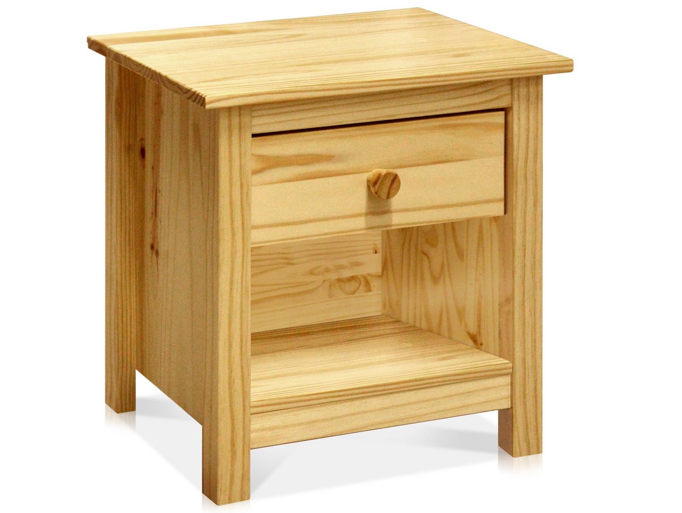 Moebel-Eins Nachttisch, TOBINO Nachtkommode mit 1 Schublade, Material Massivholz, Kiefer von Moebel-Eins