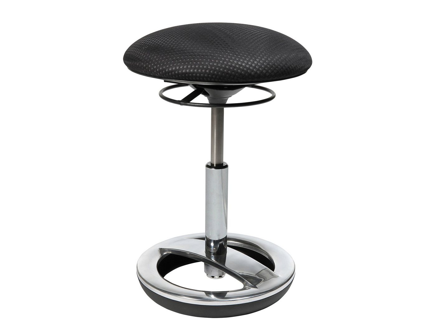 Moebel-Eins Stuhl, SITNESS BOB Drehstuhl / Hocker, Material Stoff/Aluminium, schwarz von Moebel-Eins
