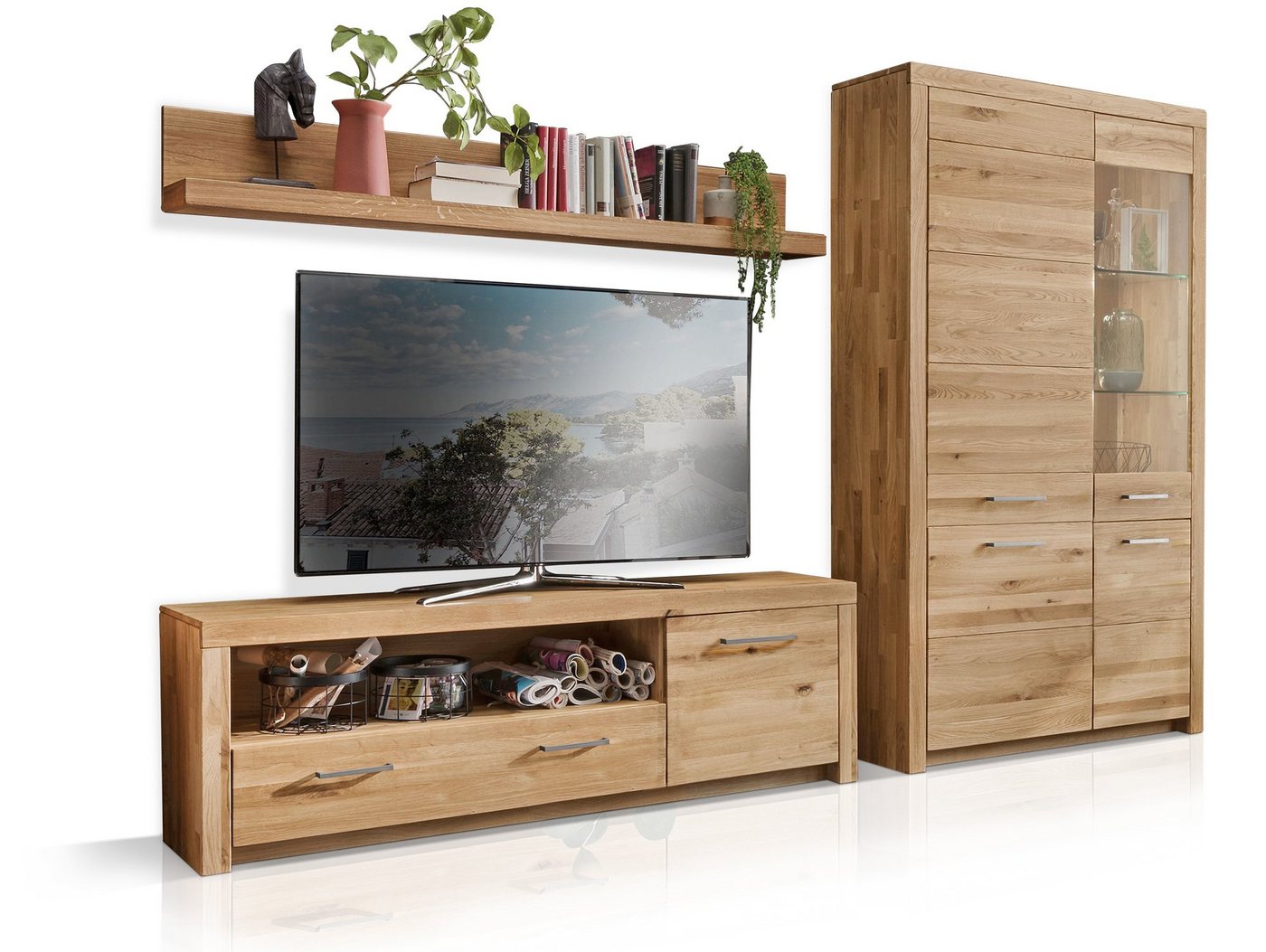 Moebel-Eins Wohnzimmer-Set, KAMILLA Wohnkombination, Material Massivholz, Wildeiche geölt Moebel-Eins Wohnzimmer-Set, KAMILLA Wohnkombination, Material Massivholz, Wildeiche geölt von Moebel-Eins