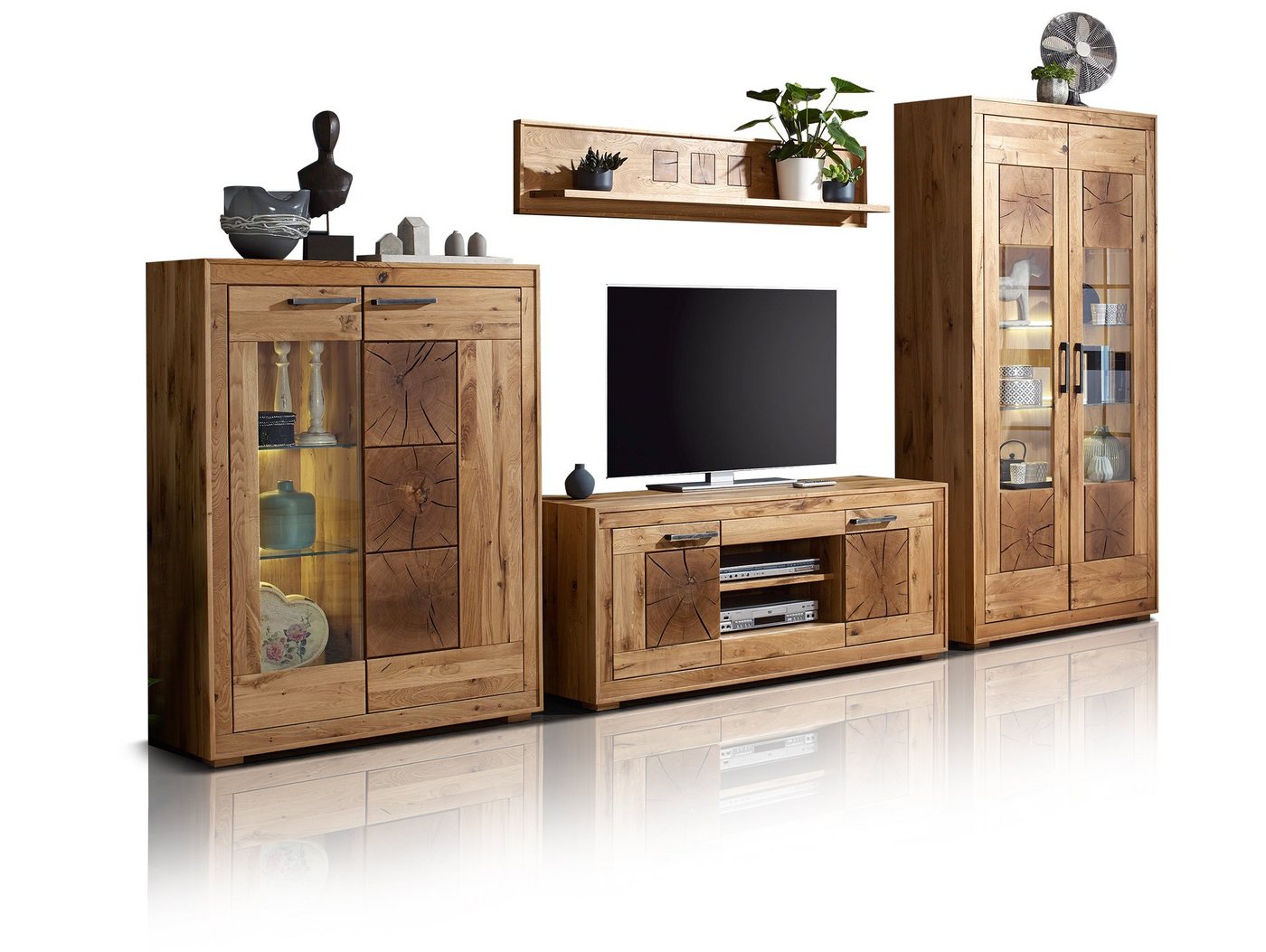 Moebel-Eins Wohnzimmer-Set, WINSTON Wohnwand, Material Massivholz, Wildeiche geölt Moebel-Eins Wohnzimmer-Set, WINSTON Wohnwand, Material Massivholz, Wildeiche geölt von Moebel-Eins