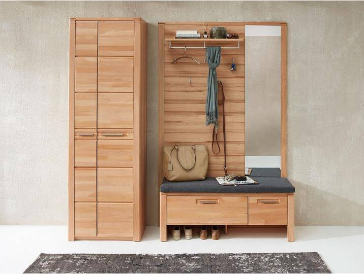 NESTOR ONE Garderobenset II, Material Teilmassiv, Kernbuche von Möbel-Eins