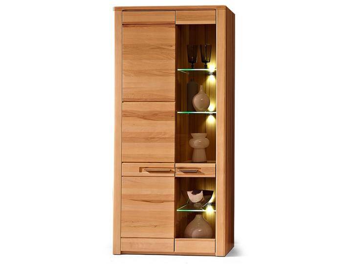NESTOR PLUS Standvitrine hoch, Material Teilmassiv, Kernbuche von Möbel-Eins