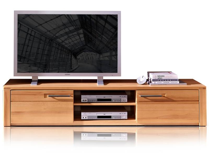 NESTOR PLUS TV-Unterteil 2 Schubkästen+2 Fächer, Material Teilmassiv, Kernbuche lackiert von Möbel-Eins