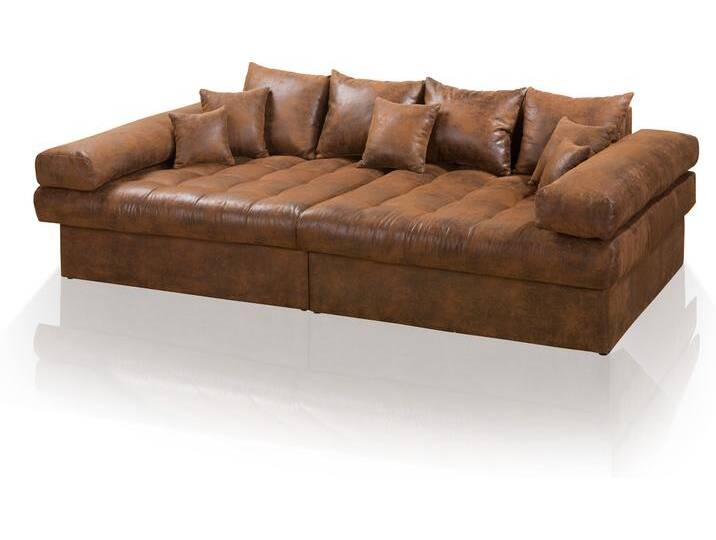 NIRI Big Sofa Bezug Microvelours Gobi braun, großzügige Abmessungen, hohe Sitzhöhe, pflegeleicht, inklusive Kissen von Möbel-Eins