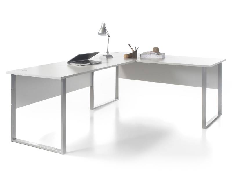OFFICE DELUXE Winkelkombination, Material Dekorspanplatte, grau von Möbel-Eins