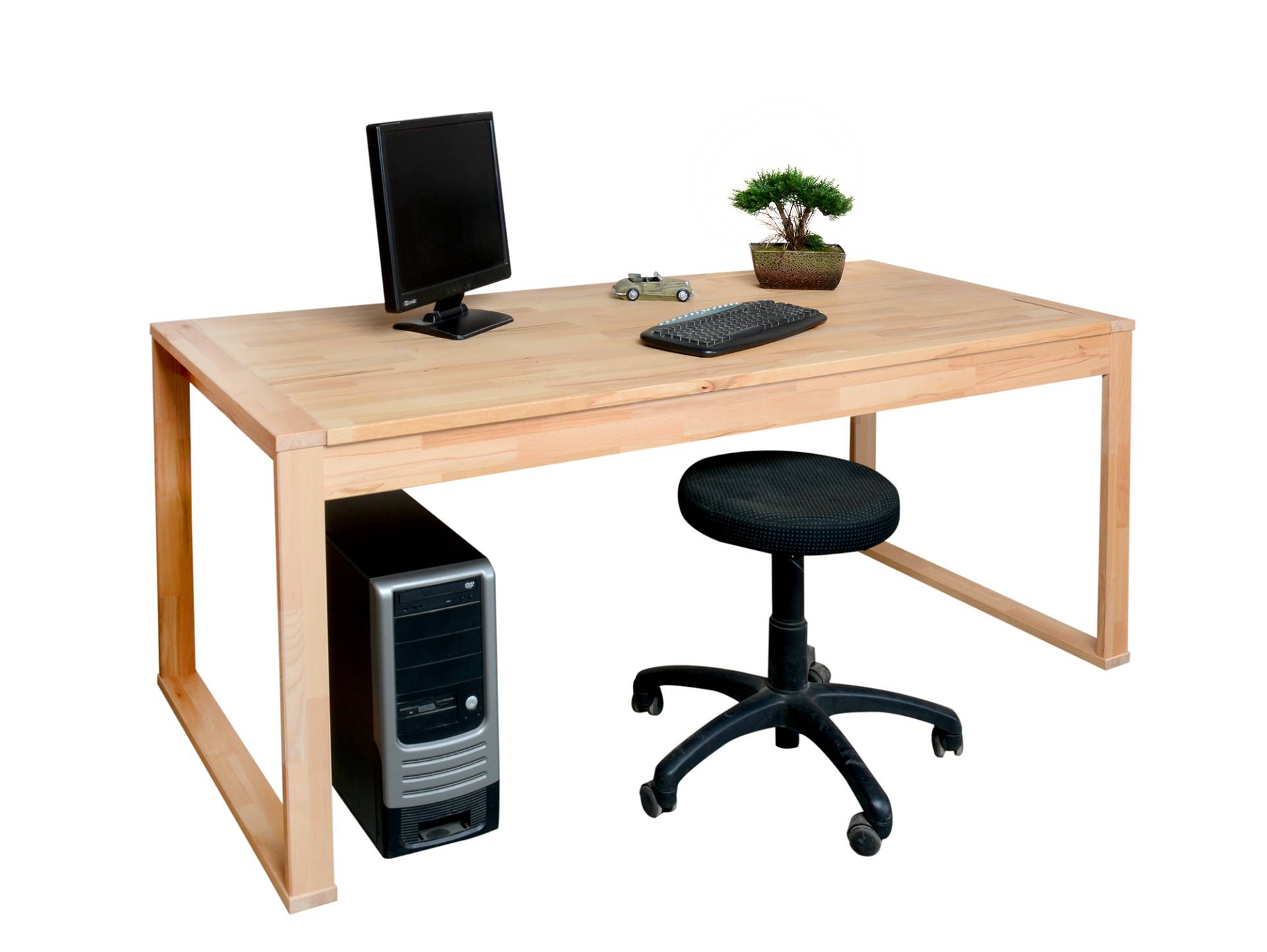 OFFICE FOUR Schreibtisch, Material Teilmassiv von Möbel-Eins