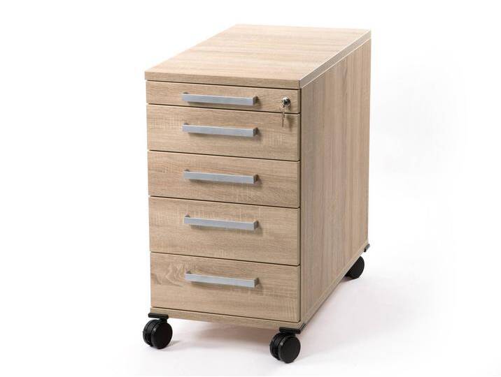 OFFICE ONE Rollcontainer groß mit 4 Organisationsschubkästen von Möbel-Eins