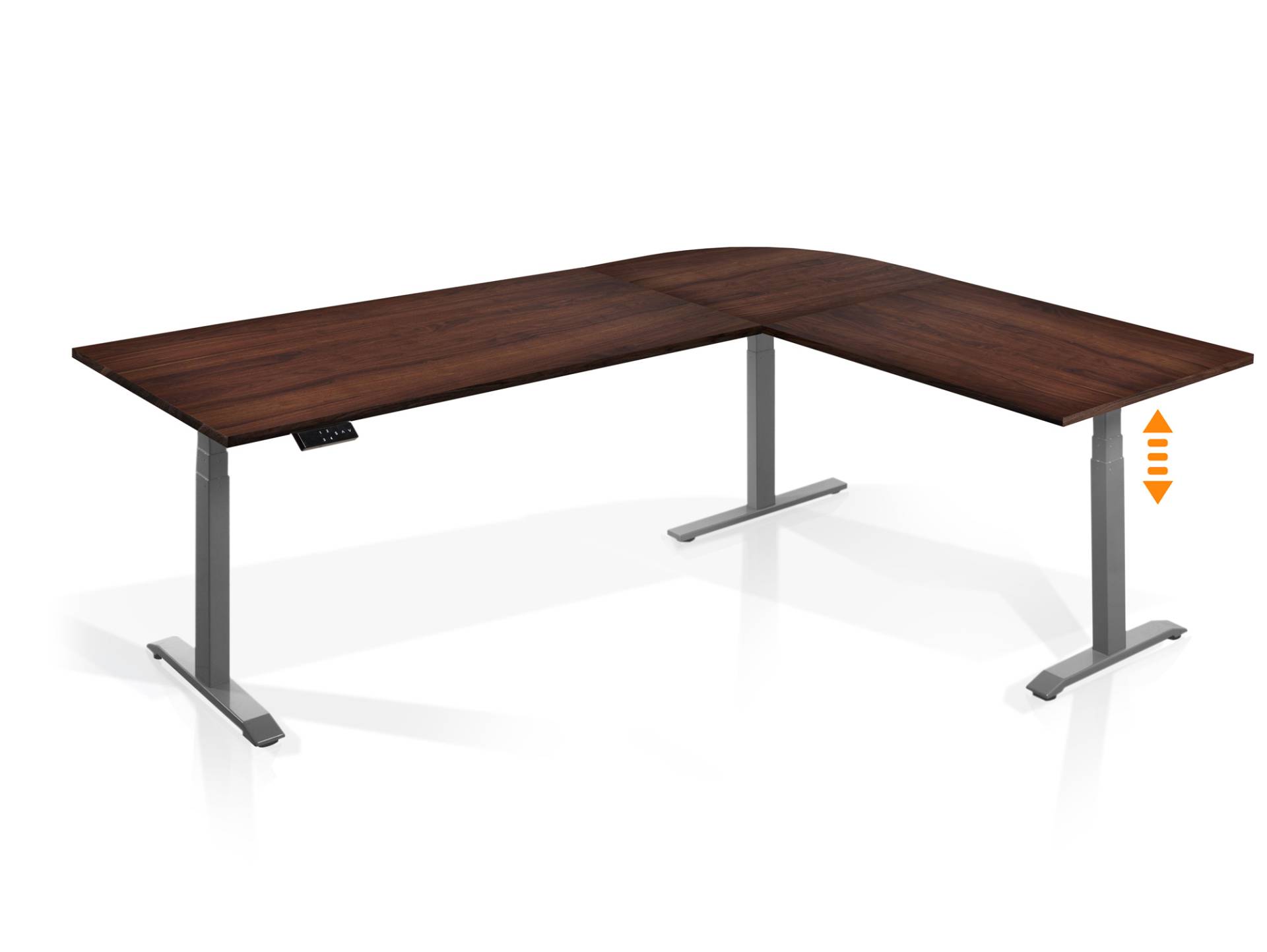 OFFICE ONE elektrisch höhenverstellbarer Eckschreibtisch mit Memory-Funktion, Dekorspanplatte OFFICE ONE elektrisch höhenverstellbarer Eckschreibtisch mit Memory-Funktion, Dekorspanplatte von Möbel-Eins