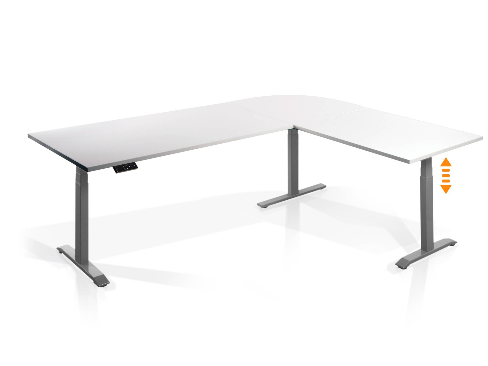 OFFICE ONE elektrisch höhenverstellbarer Eckschreibtisch mit Memory-Funktion, Dekorspanplatte OFFICE ONE elektrisch höhenverstellbarer Eckschreibtisch mit Memory-Funktion, Dekorspanplatte von Möbel-Eins