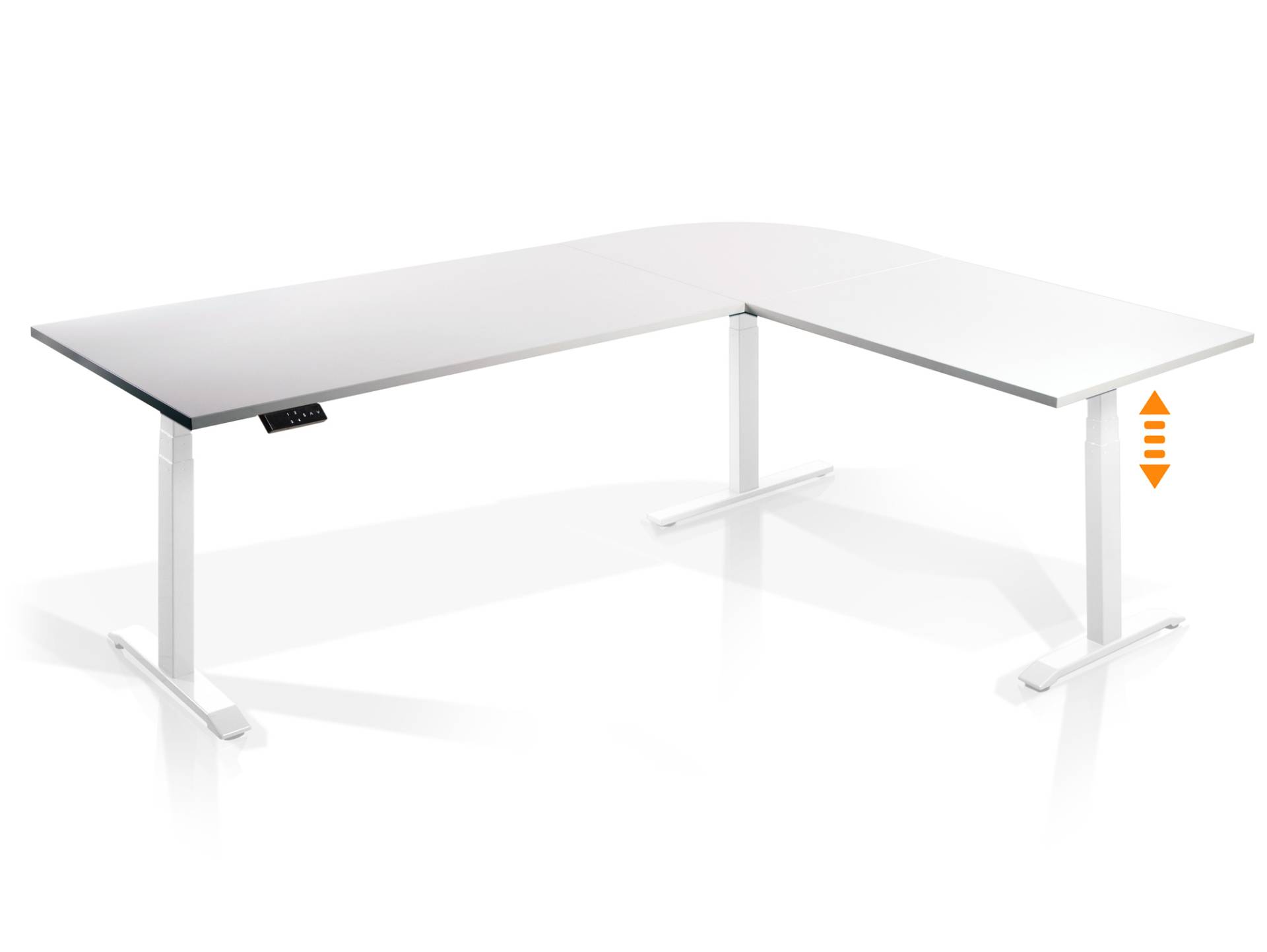 OFFICE ONE elektrisch höhenverstellbarer Eckschreibtisch mit Memory-Funktion, Dekorspanplatte OFFICE ONE elektrisch höhenverstellbarer Eckschreibtisch mit Memory-Funktion, Dekorspanplatte von Möbel-Eins