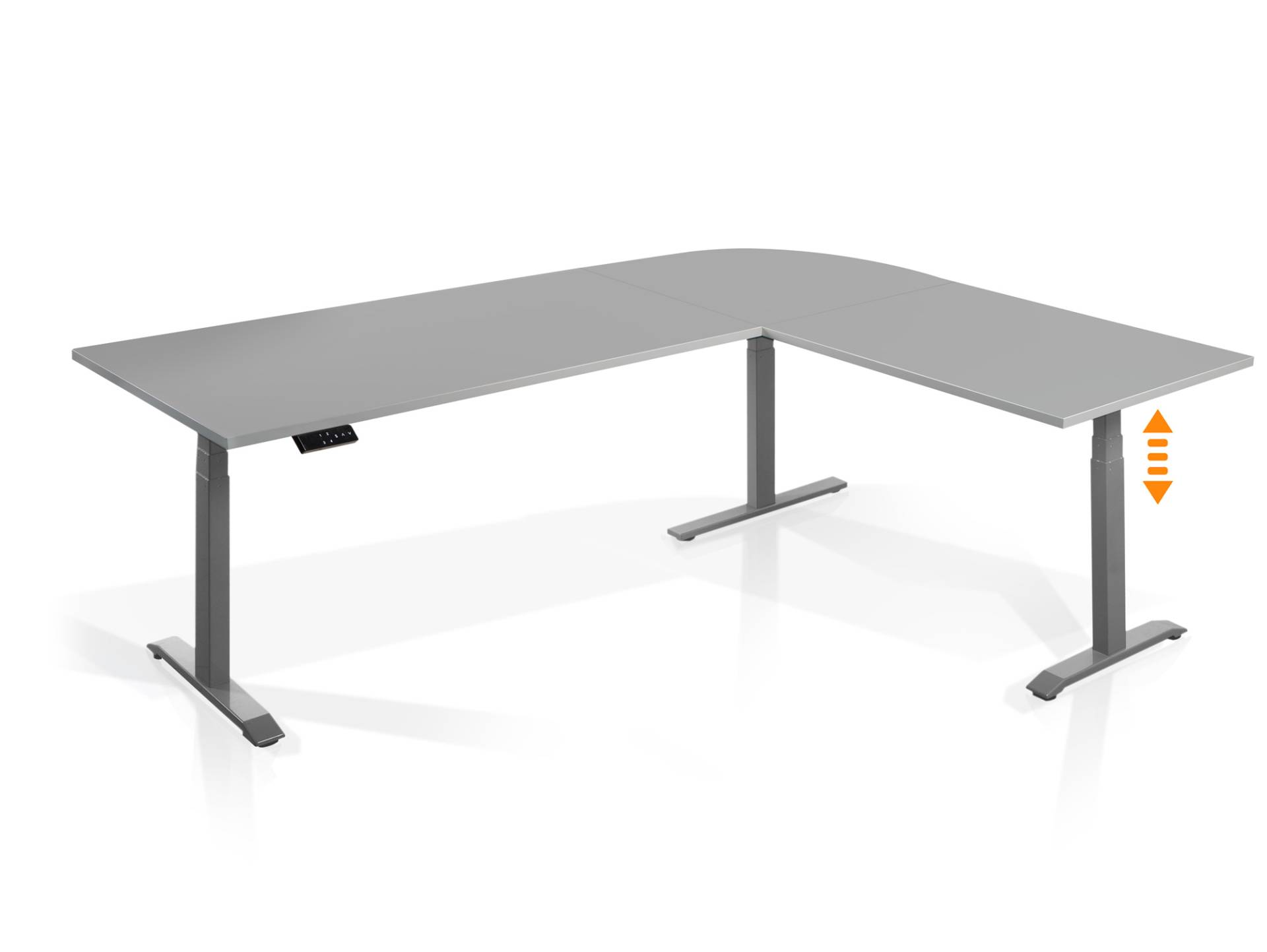 OFFICE ONE elektrisch höhenverstellbarer Eckschreibtisch mit Memory-Funktion, Dekorspanplatte OFFICE ONE elektrisch höhenverstellbarer Eckschreibtisch mit Memory-Funktion, Dekorspanplatte von Möbel-Eins