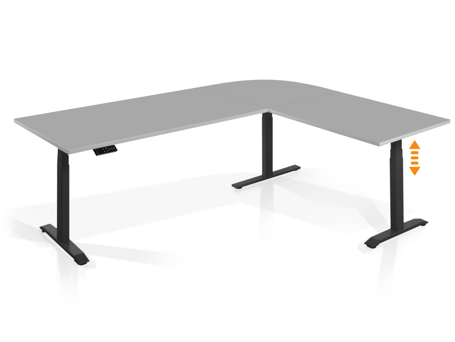 OFFICE ONE elektrisch höhenverstellbarer Eckschreibtisch mit Memory-Funktion, Dekorspanplatte OFFICE ONE elektrisch höhenverstellbarer Eckschreibtisch mit Memory-Funktion, Dekorspanplatte von Möbel-Eins