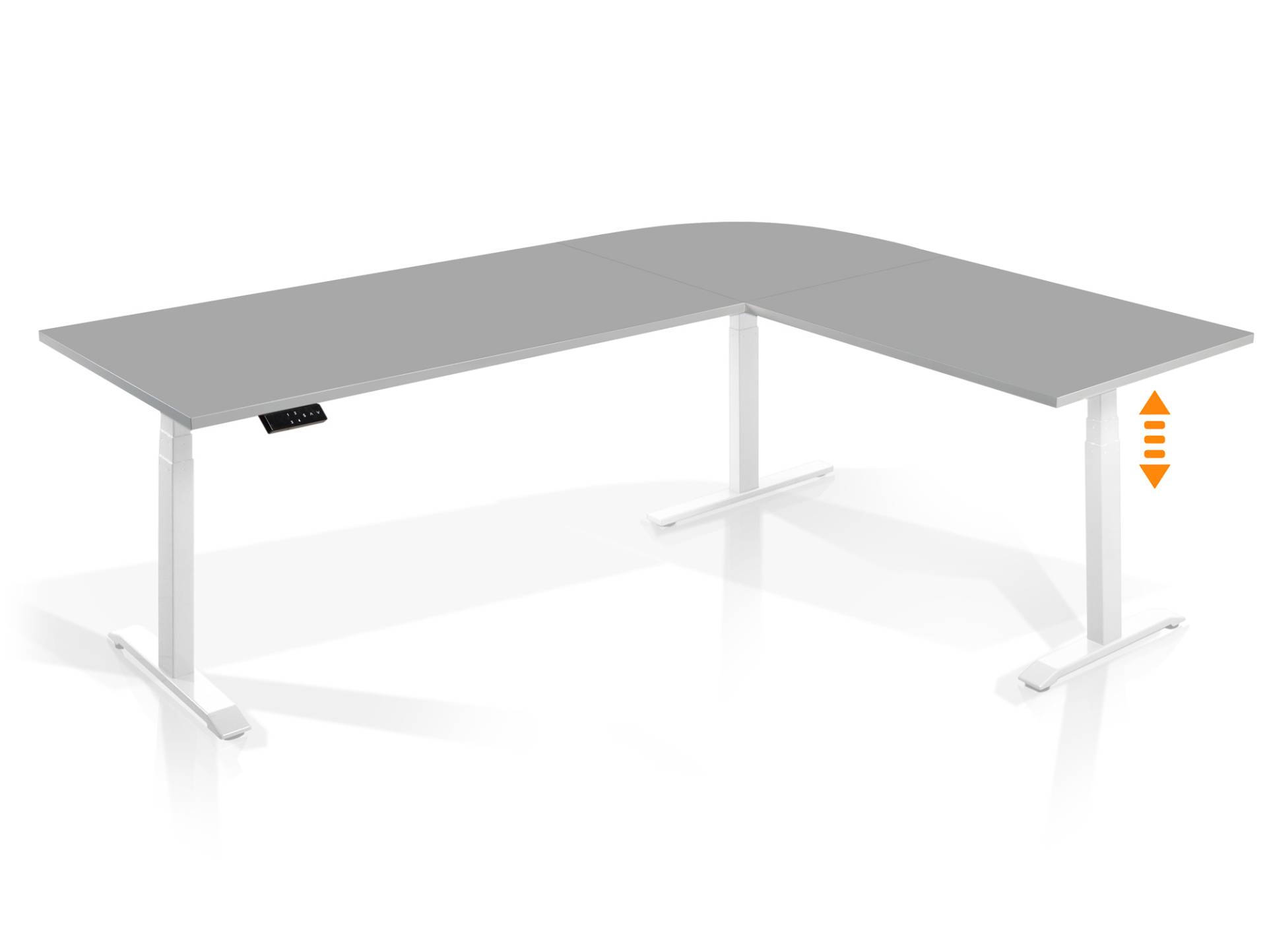 OFFICE ONE elektrisch höhenverstellbarer Eckschreibtisch mit Memory-Funktion, Dekorspanplatte OFFICE ONE elektrisch höhenverstellbarer Eckschreibtisch mit Memory-Funktion, Dekorspanplatte von Möbel-Eins
