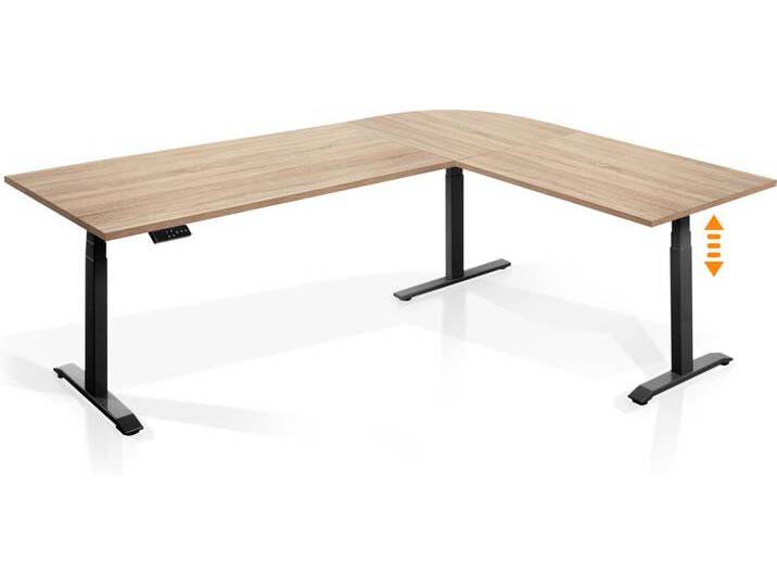 OFFICE ONE elektrisch höhenverstellbarer Eckschreibtisch mit von Möbel-Eins