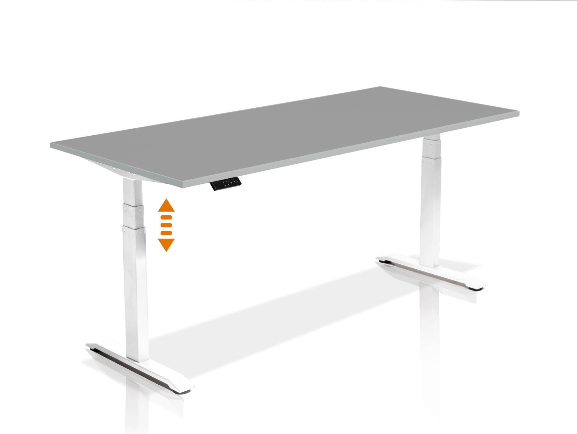 OFFICE ONE elektrisch höhenverstellbarer Schreibtisch  /  Stehtisch, Material Dekorspanplatte von Möbel-Eins