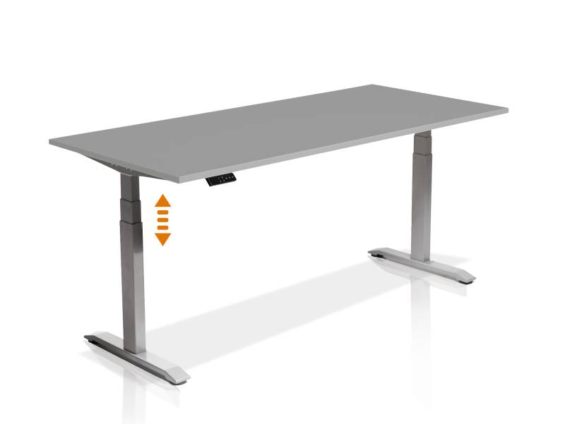 OFFICE ONE elektrisch höhenverstellbarer Schreibtisch  /  Stehtisch, Material Dekorspanplatte von Möbel-Eins