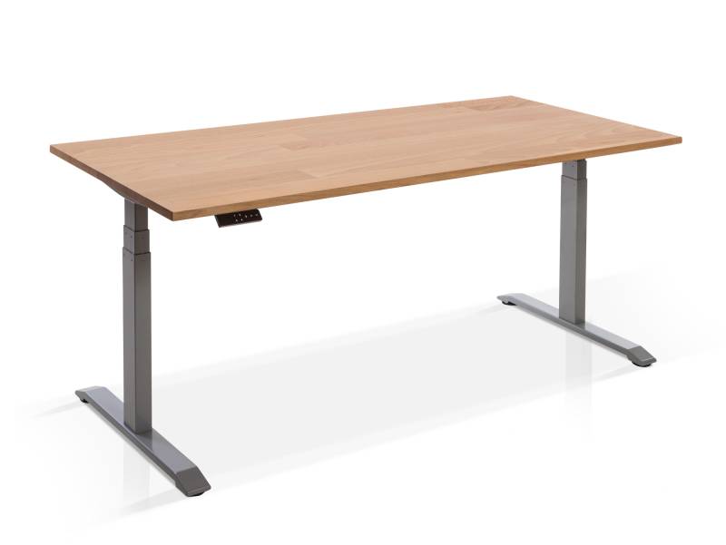 OFFICE ONE Massiv, elektrisch höhenverstellbarer Schreibtisch  /  Stehtisch, Material Massivholz von Möbel-Eins