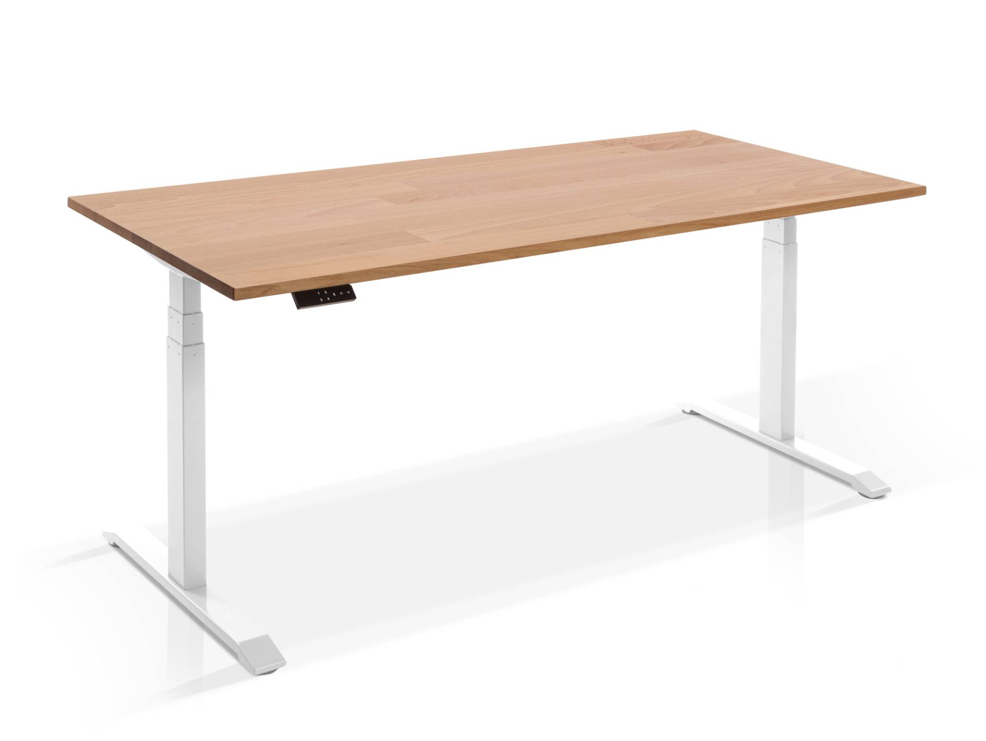 OFFICE ONE Massiv, elektrisch höhenverstellbarer Schreibtisch  /  Stehtisch, Material Massivholz von Möbel-Eins
