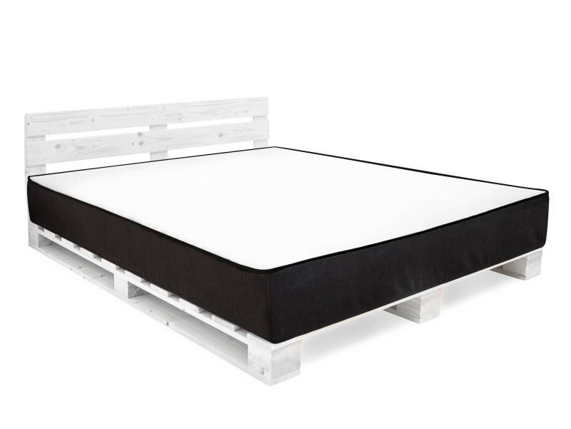 PALETTI Massivholzbett  /  Palettenbett inklusive Kopfteil und MOODY Matratze von Möbel-Eins