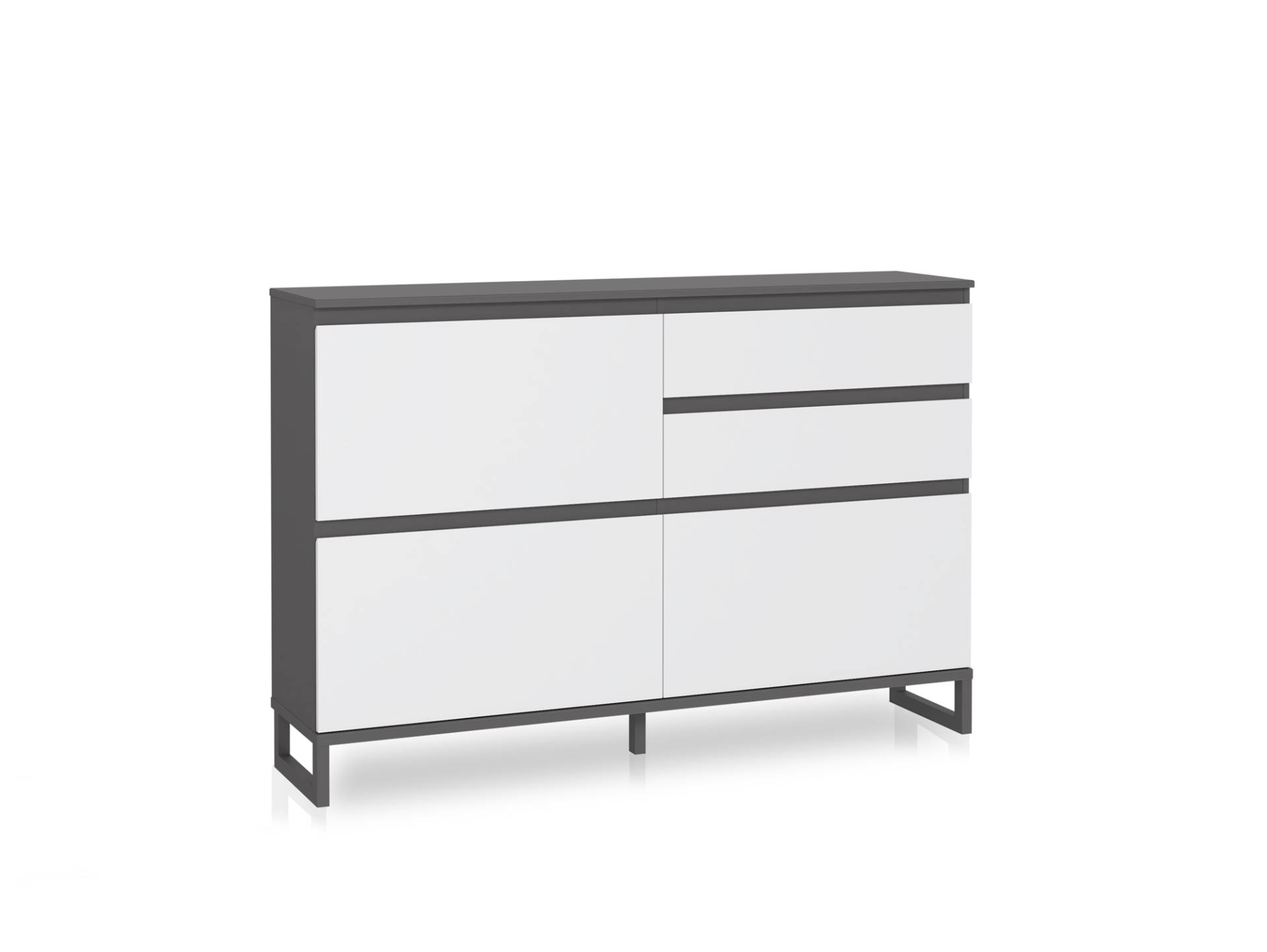 QUANDRO Schuhschrank II, Material Dekorspanplatte, dunkelgrau / lichtgrau QUANDRO Schuhschrank II, Material Dekorspanplatte, dunkelgrau / lichtgrau von Möbel-Eins