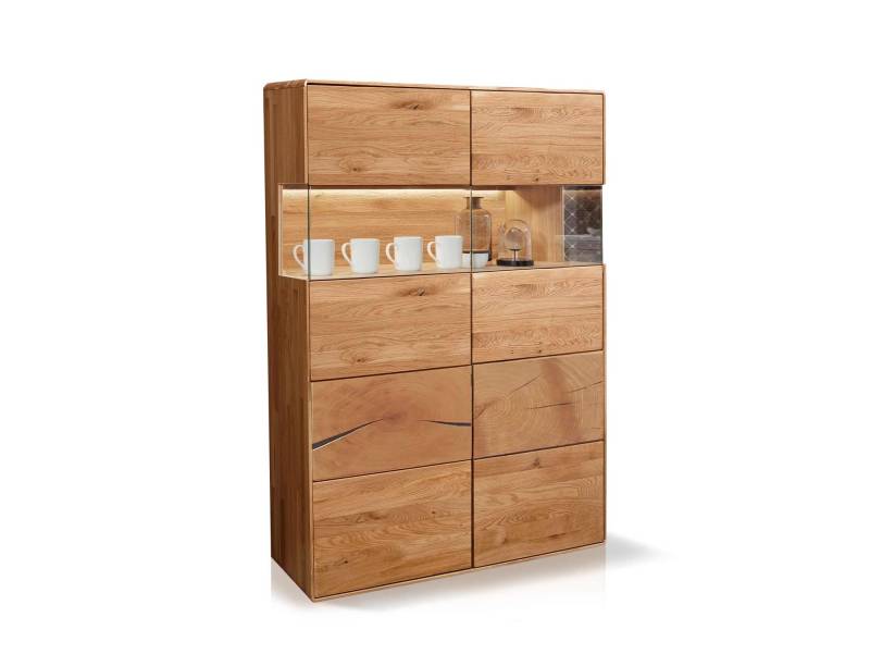 SARRAGOSSA Highboard II, Material Massivholz, Wildeiche geölt von Möbel-Eins