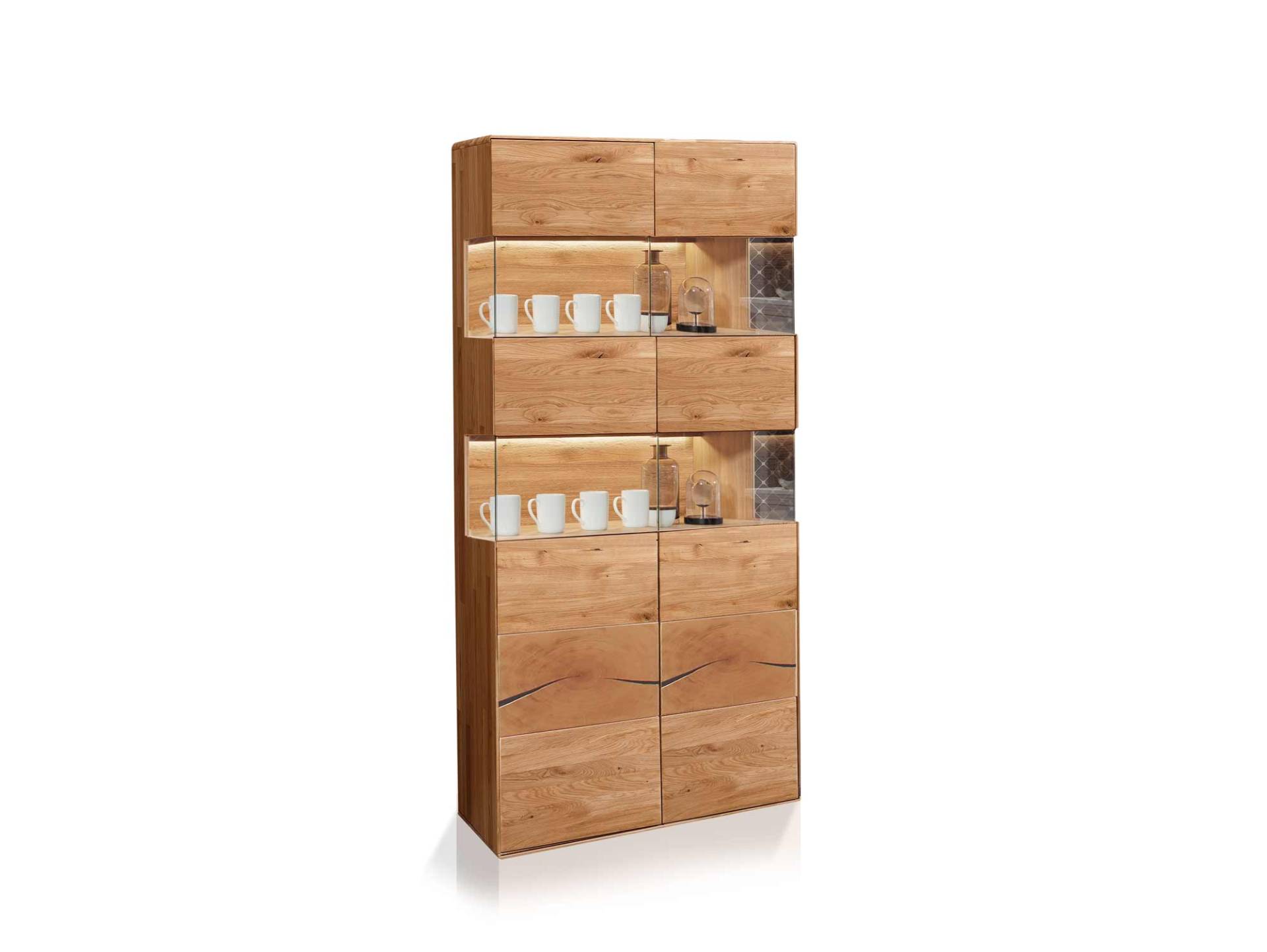 SARRAGOSSA Vitrine II, Material Massivholz, Wildeiche geölt SARRAGOSSA Vitrine II, Material Massivholz, Wildeiche geölt von Möbel-Eins