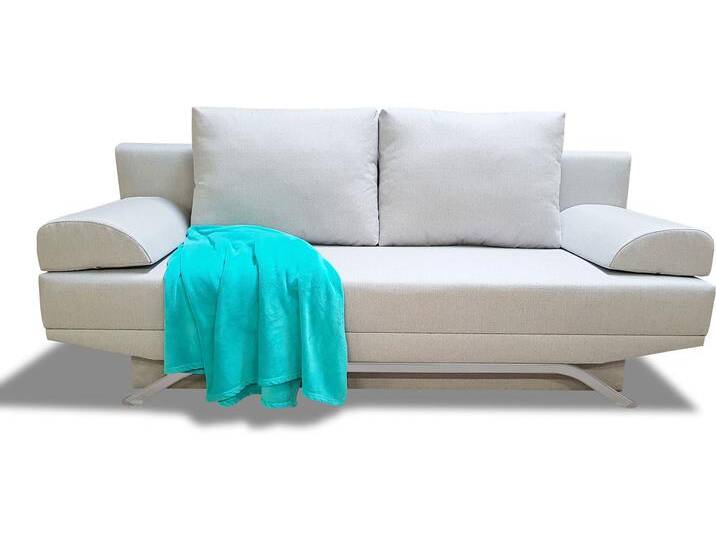 SAVOS Schlafsofa, Stoffbezug und Bettkasten, hellgrau SAVOS Schlafsofa, Stoffbezug und Bettkasten, hellgrau von Möbel-Eins