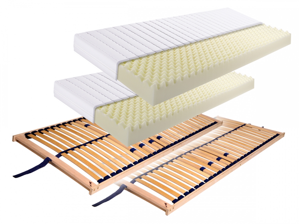 SET Doppelpack 2x Lattenrost + 2x Matratze von Möbel-Eins