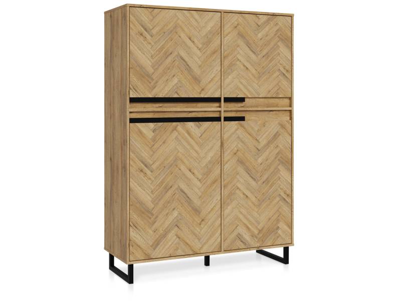 SOTICO Highboard, Material Dekorspanplatte, eichefarbig von Möbel-Eins