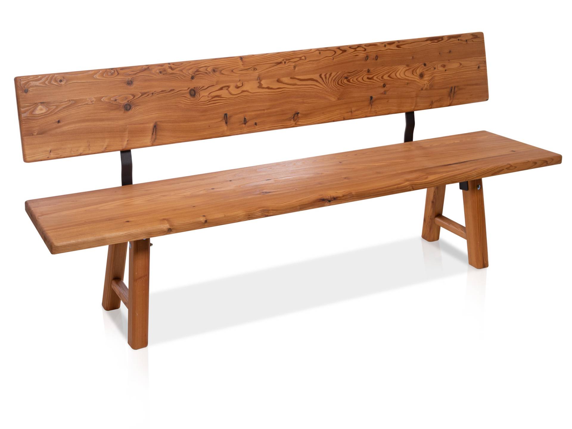 STARNBERG Sitzbank mit Rücken, Material Massivholz, Lärche gedämpft von Möbel-Eins